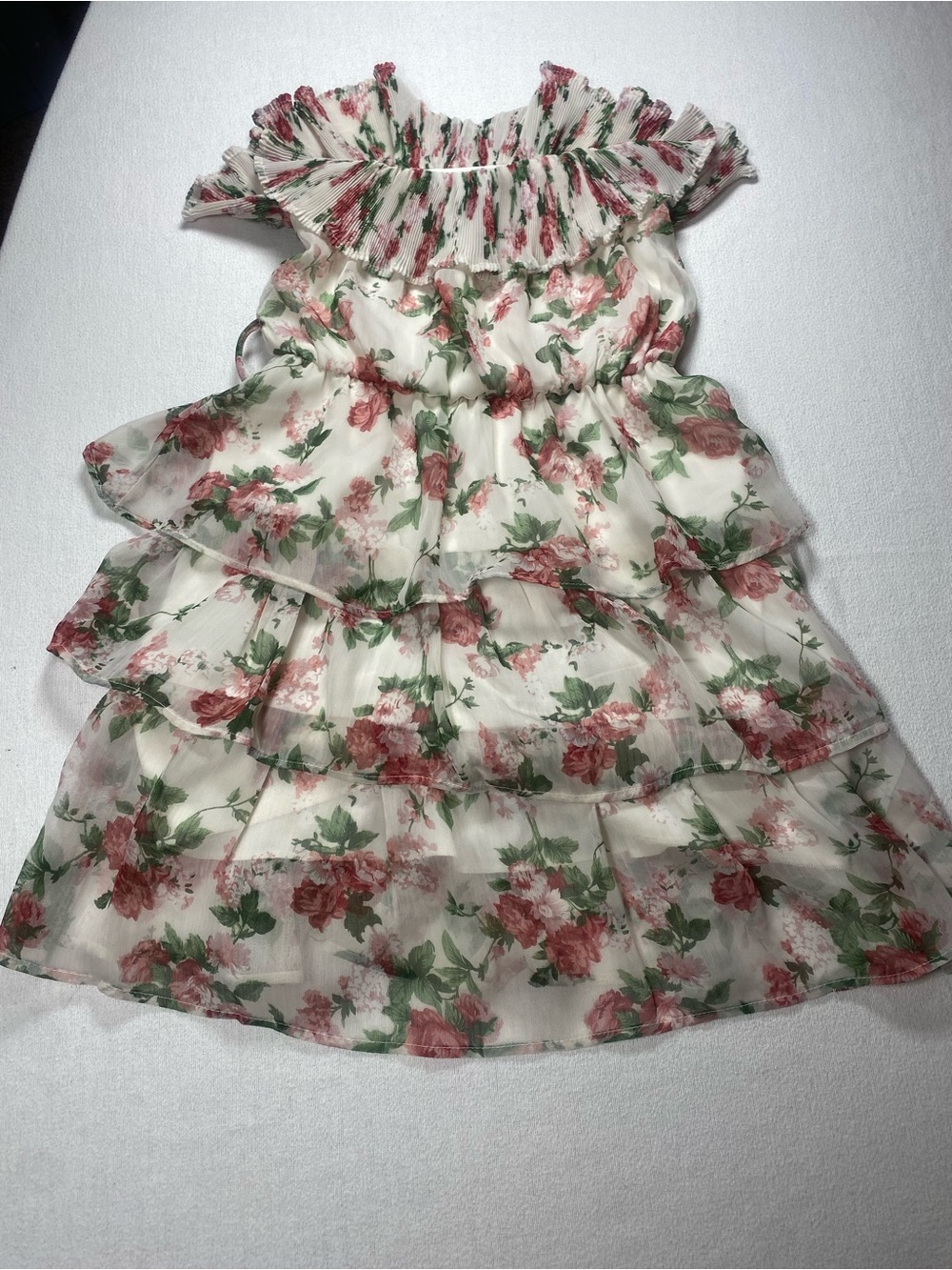 rue21 Cream Floral Strapless Sundress size small. Doesn’t have belt.